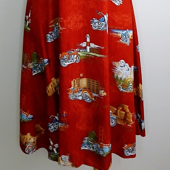 Harley Davidson Halter Dress Women's Size Large Road Trip BikerCore Midi - Picture 4 of 11